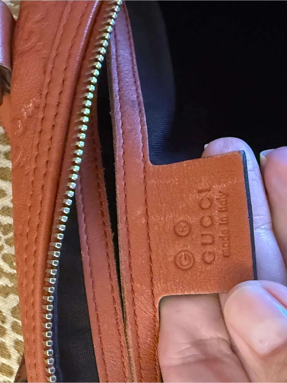 💯Authentic! GUCCI GG Guccissima Medium Joy Boston Bag Brown/Orange/Rust Leather
